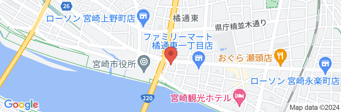 グリーンリッチホテル宮崎(アパートメントスタイル)の地図