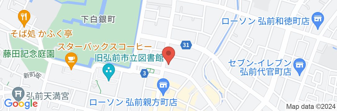弘前グランドホテル 弘前城前(BBHホテルグループ)の地図