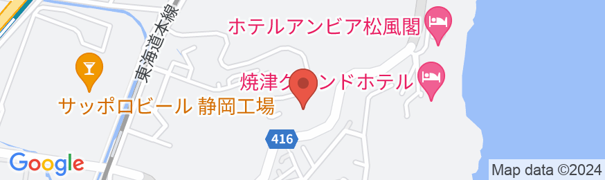 亀の井ホテル 焼津の地図