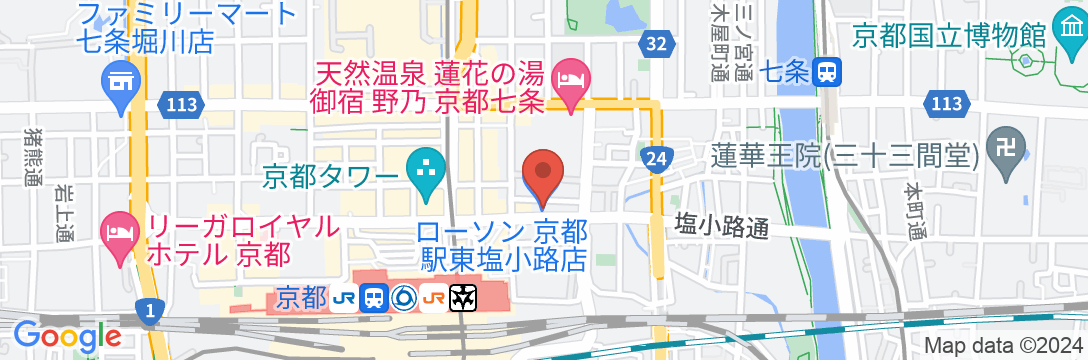 天然温泉 花蛍の湯 ドーミーインPREMIUM京都駅前(ドーミーイン・御宿野乃 ホテルズグループ)の地図