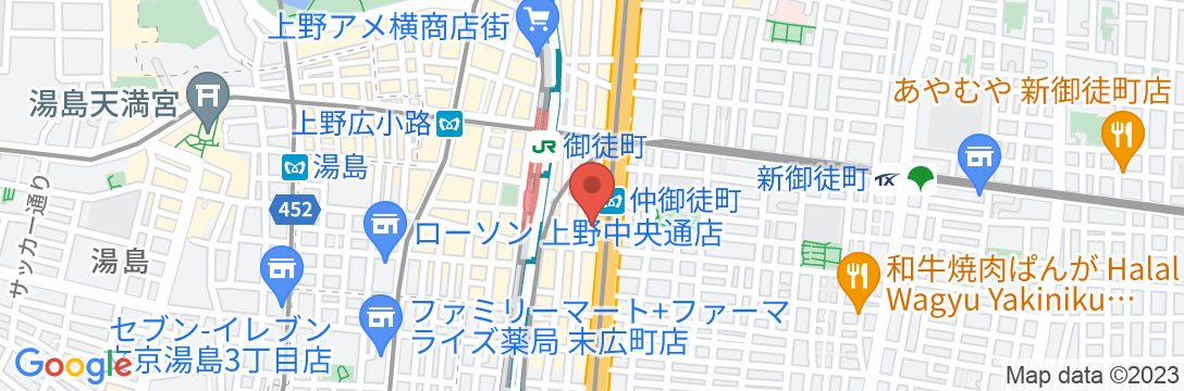 スーパーホテル上野・御徒町の地図
