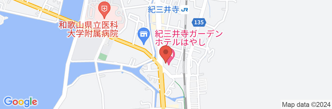 紀三井寺温泉花の湯 ガーデンホテルはやしの地図