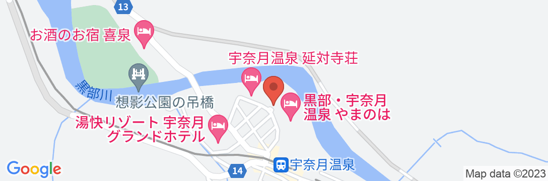 宇奈月温泉 延楽の地図