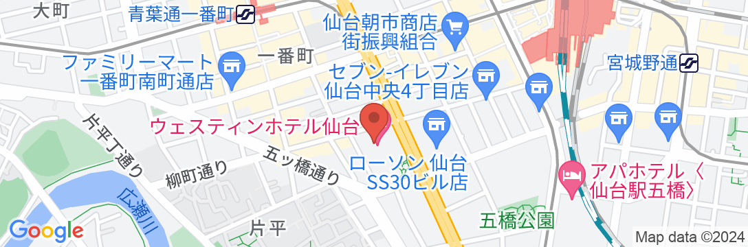 ウェスティンホテル仙台の地図