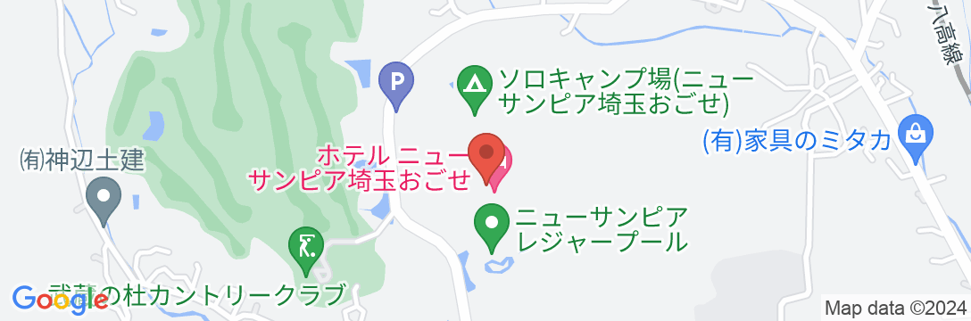 越生温泉美白の湯 温泉宿ニューサンピア埼玉おごせの地図