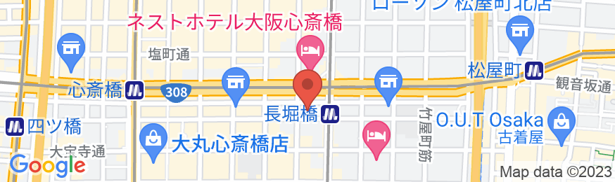 ベストウェスタン ホテルフィーノ大阪心斎橋の地図