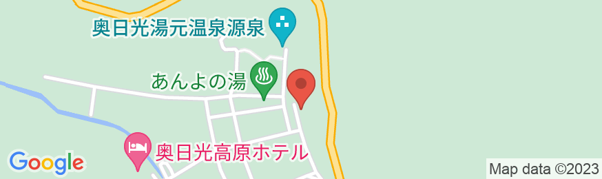 奥日光湯元温泉 湯元板屋の地図
