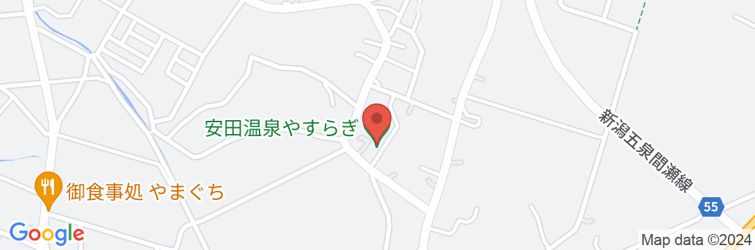 安田温泉やすらぎの地図