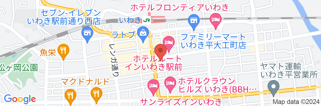 東横INNいわき駅前の地図