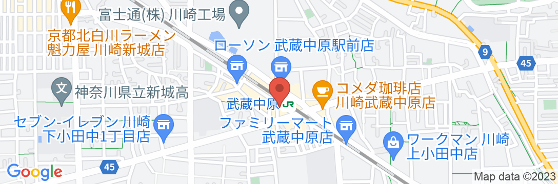 東横INN武蔵中原駅前の地図