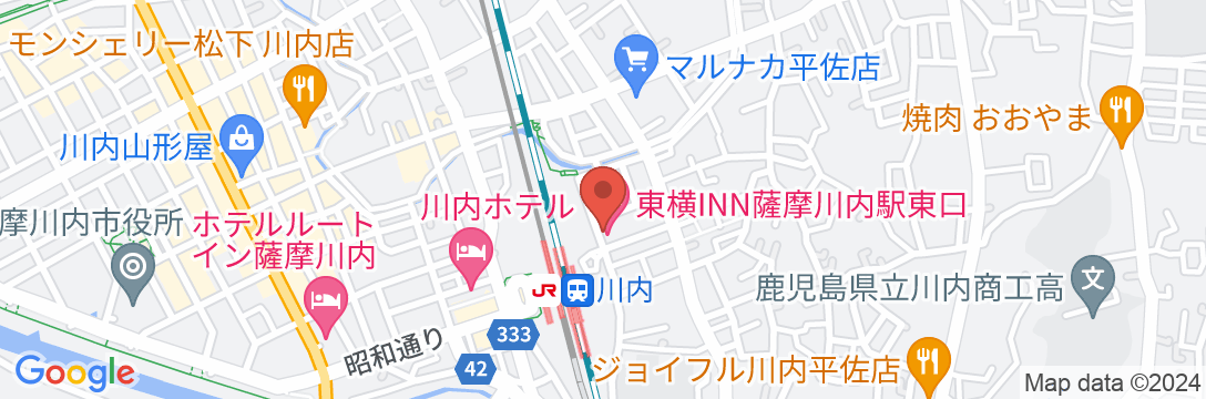 東横INN薩摩川内駅東口の地図