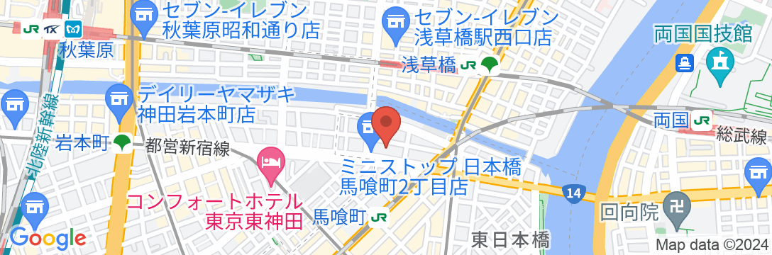 東横INN神田秋葉原の地図