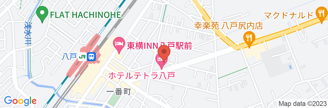 ホテルテトラ八戸(旧 ホテル オーシタ)の地図