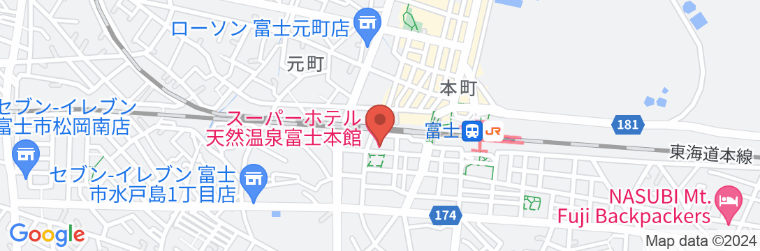 天然温泉 献上の湯 スーパーホテル天然温泉富士本館の地図
