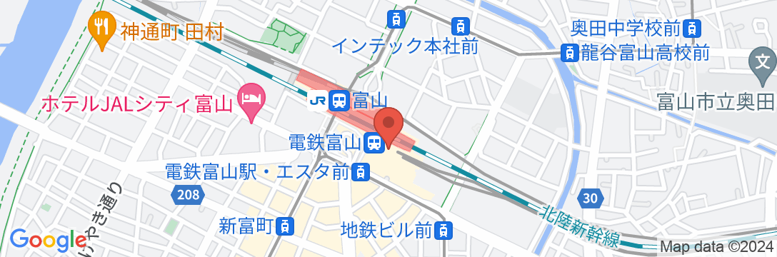 富山地鉄ホテルの地図