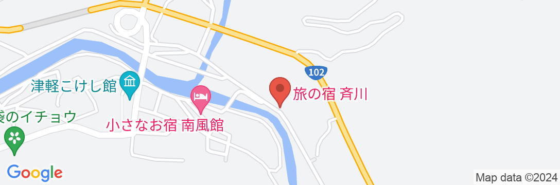 黒石温泉郷板留温泉 旅の宿 斉川の地図
