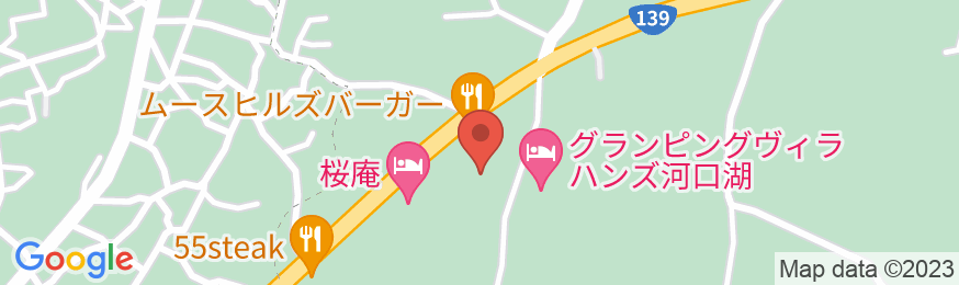エクセルヴィラ河口湖(富士の麓高級貸別荘)の地図