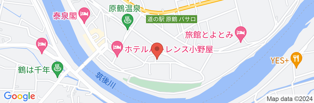 原鶴温泉 原鶴グランドスカイホテル(BBHホテルグループ)の地図