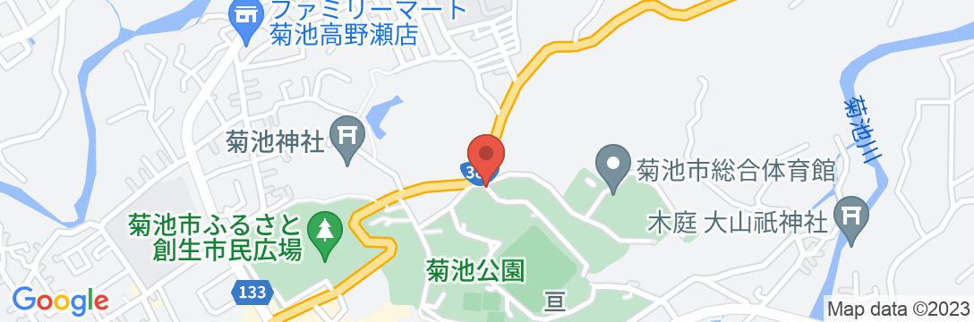 菊池温泉 観光旅館 城山荘の地図
