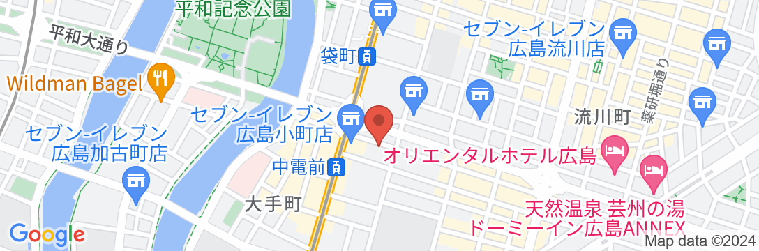 安芸の湯 ドーミーイン広島(ドーミーイン・御宿野乃 ホテルズグループ)の地図