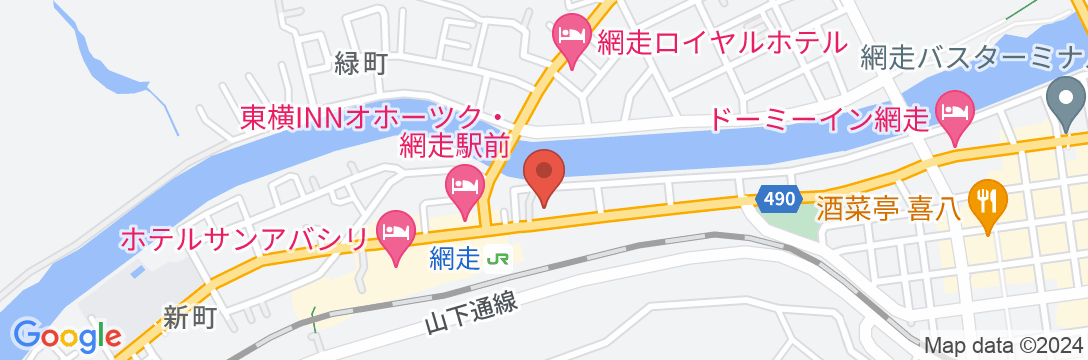 網走グリーンホテルの地図