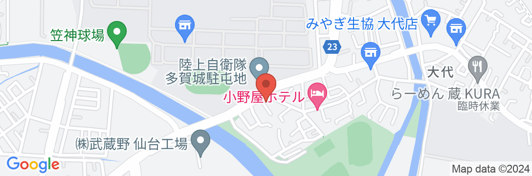 コンビニAyersRockホテル仙台多賀城の地図