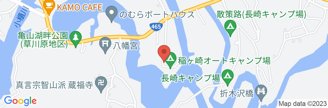 亀山湖 湖畔の宿 つばきもとの地図