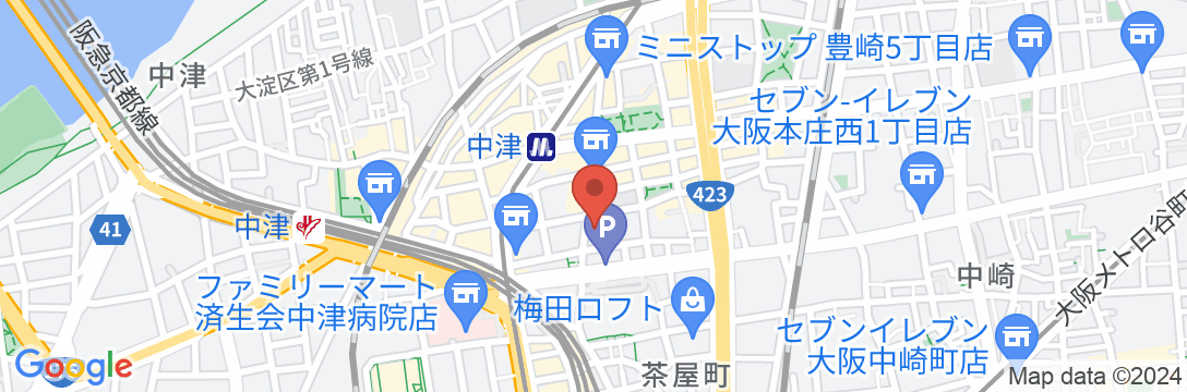 ハートンホテル北梅田の地図