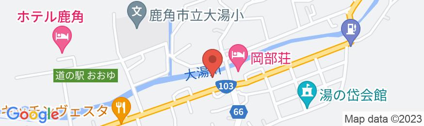 大湯温泉 宿 花海館の地図