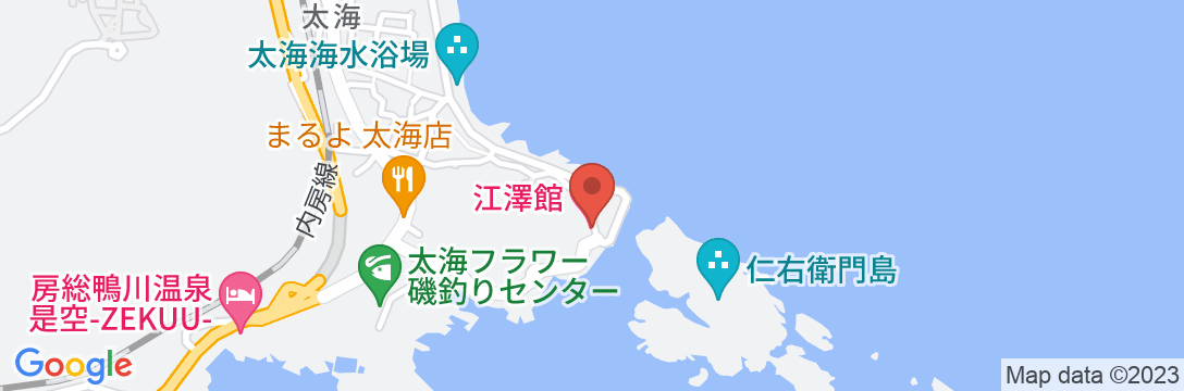 鴨川温泉 画家ゆかりの宿江澤館の地図