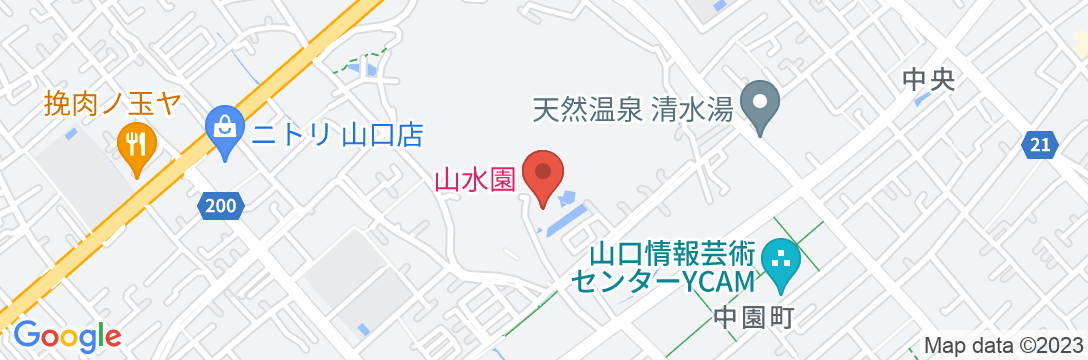 湯田温泉 名勝 山水園の地図