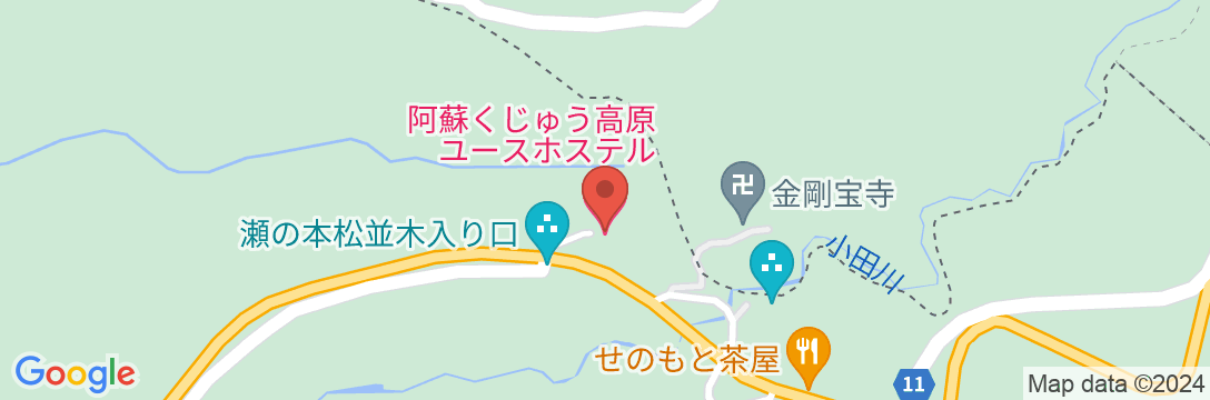 阿蘇くじゅう高原ユースホステルの地図