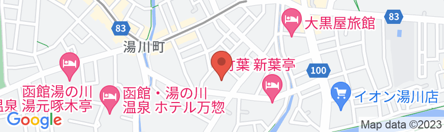 湯の川温泉 新松の地図