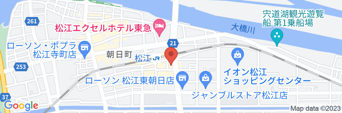 松江駅前ユニバーサルホテル(ユニバーサルホテルチェーン)の地図