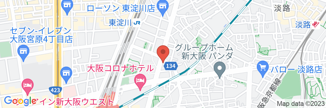 東横INN新大阪駅東口の地図