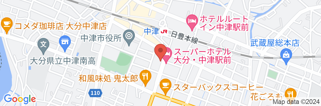 中津サンライズホテルの地図