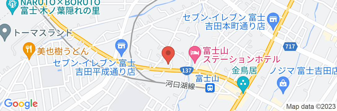 ファミリーロッジ旅籠屋・富士吉田店の地図