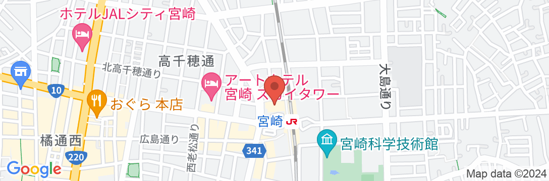 JR九州ホテル宮崎の地図
