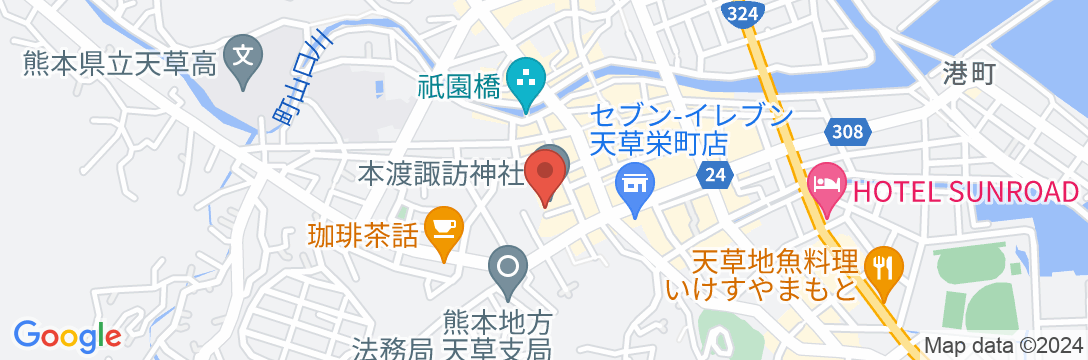浜屋旅館 <熊本県>の地図