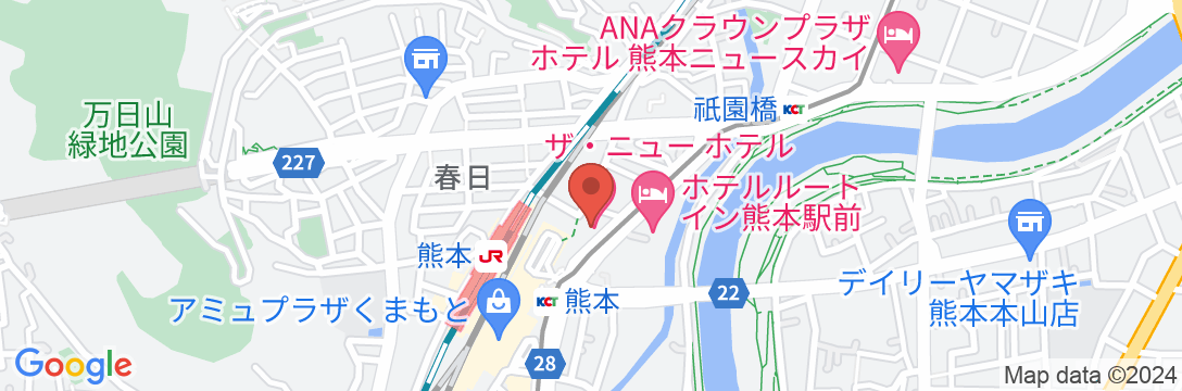 ザ・ニューホテル熊本(DLIGHT LIFE & HOTELS)の地図