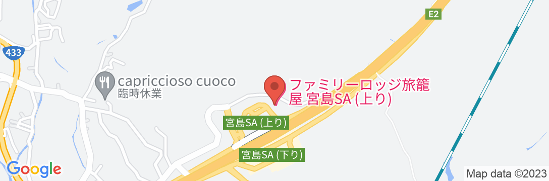 ファミリーロッジ旅籠屋・宮島SA店の地図