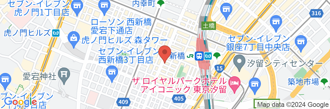 ホテル新橋三番館の地図