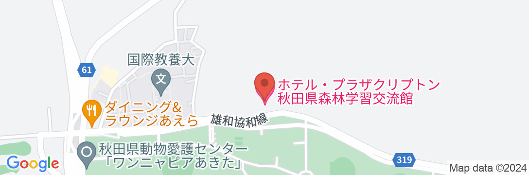ホテル・プラザクリプトン(秋田県森林学習交流館)の地図
