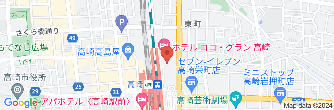 ホテルココ・グラン高崎の地図