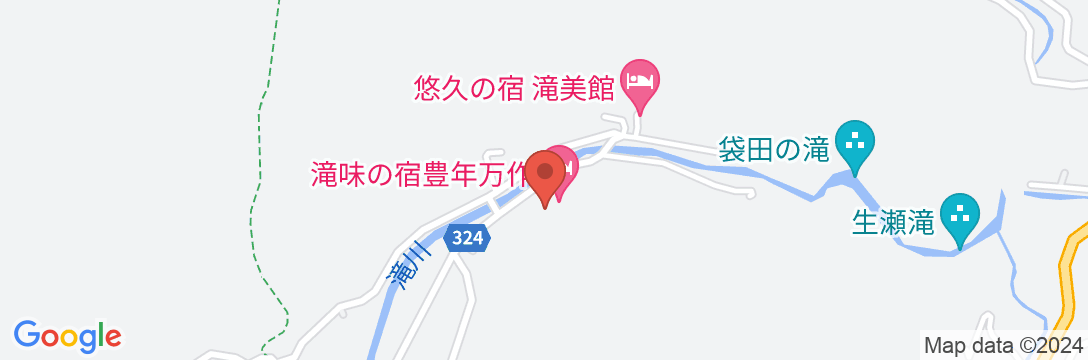 袋田温泉 滝味の宿 豊年万作の地図