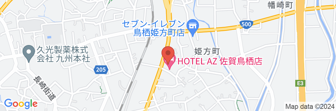 HOTEL AZ 佐賀鳥栖店の地図