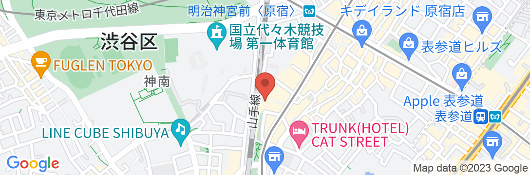 ドーミーインPREMIUM渋谷神宮前(ドーミーイン・御宿野乃 ホテルズグループ)の地図