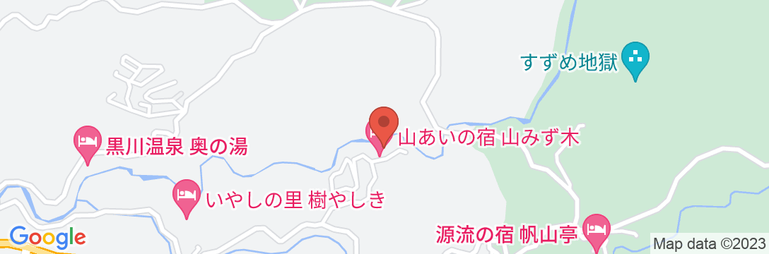 黒川温泉 山あいの宿 山みず木の地図