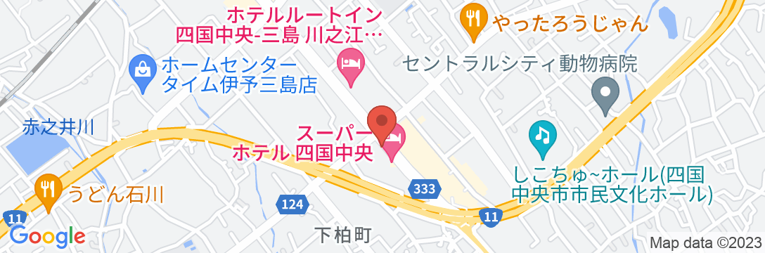 天然温泉「東予の湯」スーパーホテル四国中央の地図