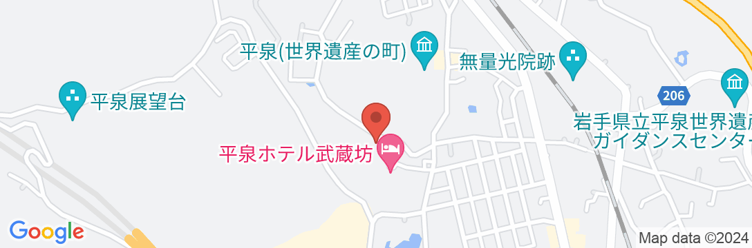 平泉ホテル武蔵坊の地図
